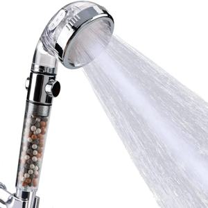 미네랄 볼 3 가지 모드 On/Off 스위치 필터가있는 고압 샤워 헤드 물 절약 휴대용 샤워 헤드 욕실 액세서리