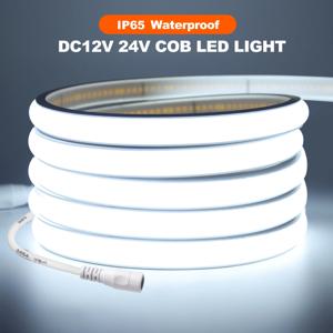 12V 24V 320Leds/M COB 네온 스트립 방수 3000K 4000K 6000K 홈 장식 높은 밝은 유연한 리본 로프 LED 빛 0.5M-20M