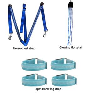 LED 말 다리 가슴 꼬리 스트랩 3Pcs 세트 승마 승마 빛나는 승마복 야간 조명 보이는 말 장비
