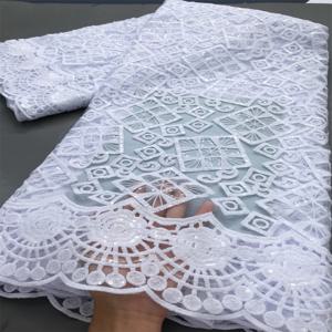 아프리카 Guipure 코드 레이스 원단 고품질 나이지리아 수용성 장식 조각 직물 여성 드레스, 2.5 야드 4043 수 놓은