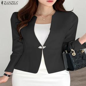 ZANZEA Elegant Slim Fit Blazer Women Long Sleeve Blazer Coat V Neck Office Lady Suit Coat Spring Autumn Available