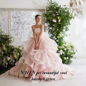 NFYN 핑크 우아한 댄스 파티 드레스 Strapless Backless 댄스 파티 드레스 Pleating Ruffles 세련된 여성 이브닝 드레스 robe de bal Customized