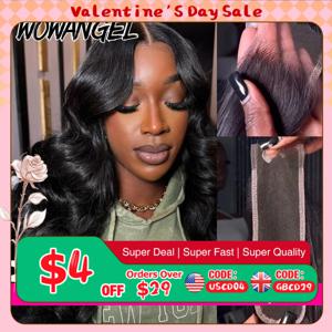 2x6 HD 레이스 클로저 전용 바디 웨이브 인간의 머리카락 미리 뽑은 피부 같은 깊은 이별 Kim K 클로저 보이지 않는 스위스 레이스 레미 헤어