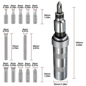 뜨거운 판매 7/12 PCS 수동 임팩트 스크루 드라이버, 휴대용 가역 임팩트 드라이버, 가정용 무선 스크루 드라이버 키트 핸드 수리
