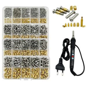 420/500Pcs 스테인레스 스틸 열 삽입 너트 TS100 용접 내부 스레드 헤드 볼트 삽입 용 황동 핫멜트 삽입 너트