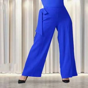 모던 댄스 팬츠 와이드 레그와 새시 포함 표준 댄스 연습용 하이 웨이스트 라틴 댄스 롱 팬츠 여성용 캐주얼 팬츠