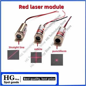 12mm 레이저 모듈 빨간색 레이저 헤드 산업용 등급 조정 가능한 초점 거리 650nm 5mw 도트 모양의 직선 십자선