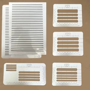 4/6Pcs DIY 템플릿 눈금자 정밀 쓰기 라인 가이드 봉투 템플릿 창의력 다용도 투명 서예 스텐실