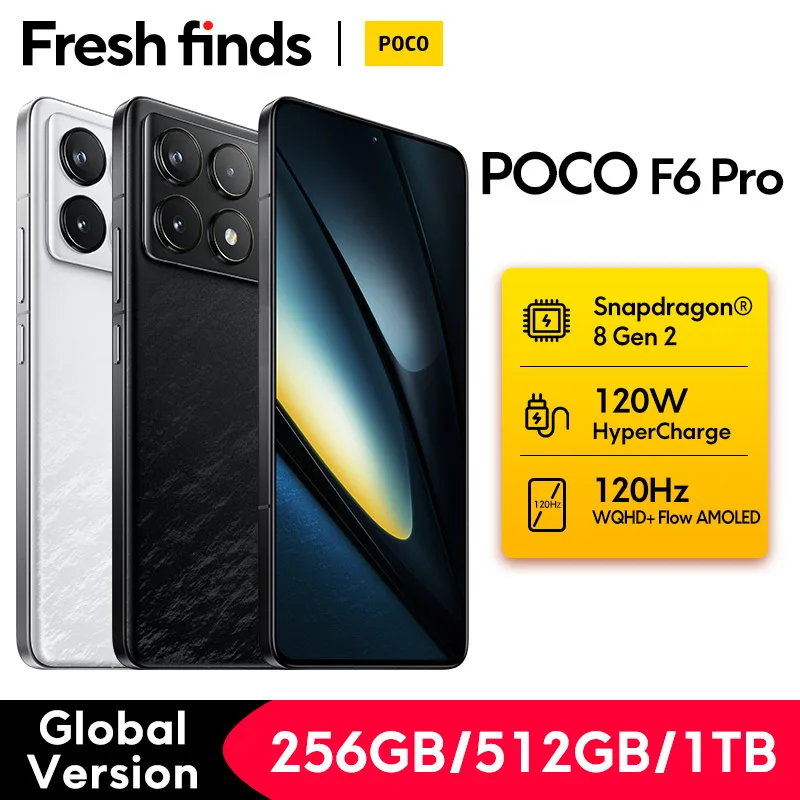 POCO F6 Pro 글로벌 버전 스냅드래곤 ®   8세대 2 스마트폰 120W 하이퍼차지 50MP 트리플 카메라 WQHD+ 120Hz 플로우 AMOLED 디스플레이