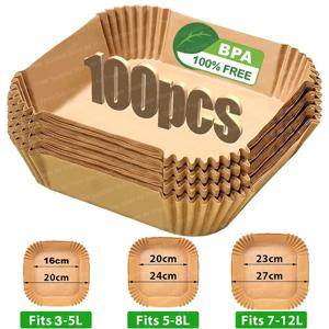에어 프라이어 베이킹 페이퍼 스퀘어 에어 프라이어 양피지 라이너 Ninja/Cosori/Instant Pot 3-12L 에어 프라이어 주방 액세서리