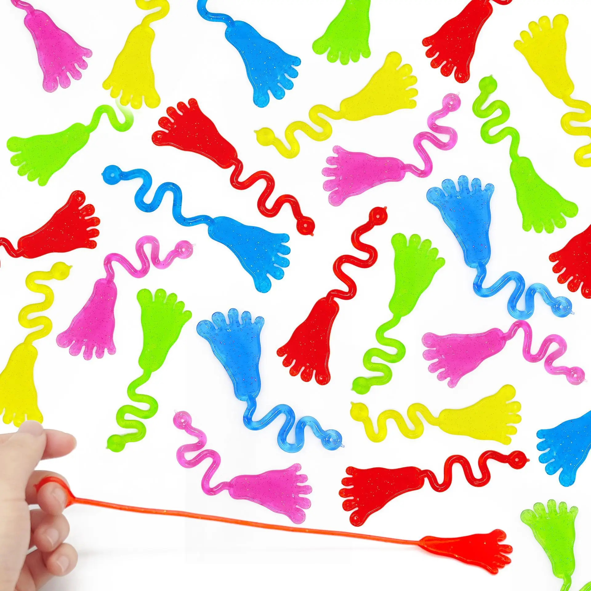 5-20 Pcs 어린이 재미 있은 반짝이 끈적 끈적한 손 장난감 발 탄성 끈적 끈적한 Squishy 슬랩 발 장난감 어린이 참신 선물 파티 호의 용품