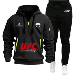 2026 인기 UFC 로고가 있는 오버사이즈 코튼 패딩 재킷, 두꺼운 따뜻한 옷, 캐주얼하고 트렌디한 겨울 의류