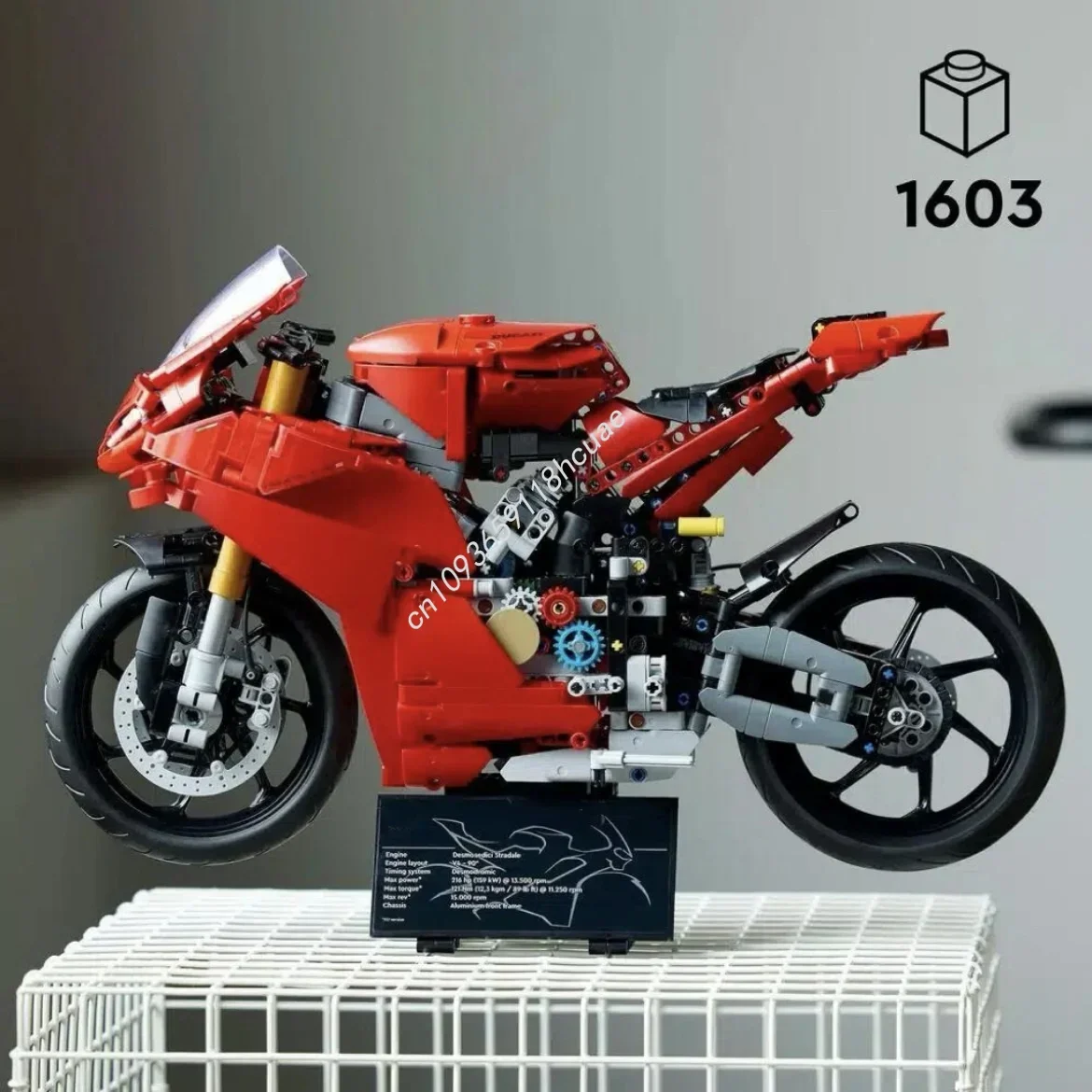 2025 MOC 기술 42202 Ducatis Panigales V4 S 오토바이 빌딩 블록 모델 기계 그룹 벽돌 장난감 어린이 소년 선물