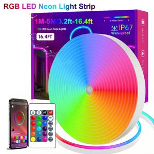 투야 WIFI LED 스트립 조명 5M 3M 2M 1M 방수 RGB LED 네온 조명 Alexa 5V USB Fita LED 램프 홈 데코용