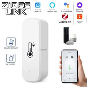 Zigbee 3.0 온도 및 습도 센서 실내 스마트 홈 모니터 앱 알림 Alexa를 통한 음성 제어 Google Home Tuya Smart