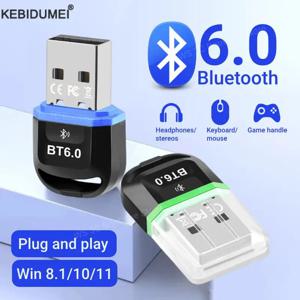 USB 블루투스 6.0 어댑터 송신기 수신기 블루투스 6.0 동글 무선 USB 어댑터 마우스 키보드 스피커 음악