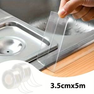 방수 실링 테이프 스트립 부분 접착식 벽 스티커 (욕실 샤워 스트립, 주방 싱크대 곰팡이 방지용)