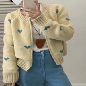 느슨한 니트 가디건 여성 패션 가을 겨울 새로운 스타일 한국식 레이지 스타일 하이엔드 스웨터 재킷 스트레이트 튜브 긴팔