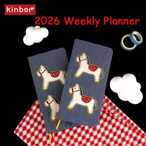 Kinbor 2026 주간 플래너 78g 종이, 다양한 색상 날짜 없는 주간/일일 레이아웃, 습관 추적 그리드 시간 관리 저널