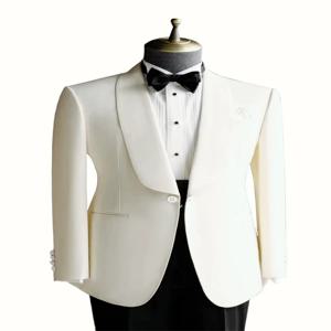 1피스 정장 웨딩 비즈니스 코트 탑 남성 싱글 브레스티드 숄 라펠 재킷 스마트 캐주얼 슬림핏 수트 블레이저 (프롬 파티용)