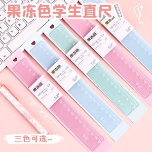 투명 젤리 컬러 눈금자 20cm 플라스틱 눈금자 어린이 눈금자 학교 문구 용품 직선 눈금자 측정 도구 도매