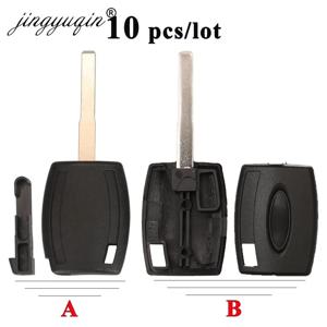 Jingyuqin 10pcs 트랜스 폰더 키 케이스 HU101 쉘 포드 피에스타 Mondeo 포커스 C-Max S-Max Galaxy Kuga 원격 빈 칩 커버 없음