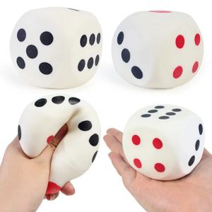 2.56인치 스퀴시 주사위 귀여운 부드러운 슬로우 라이징 대형 6면체 주사위 점이 있는 스트레스 해소 어린이 장난감 컬렉션 장식 소품