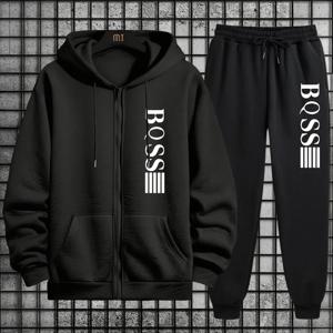 2025 핫 세일 남성 트랙수트 지퍼 후디와 스웨트팬츠 도시 캐주얼 패션 스포츠웨어 가을/겨울 일상 트레이닝 스포츠 수트