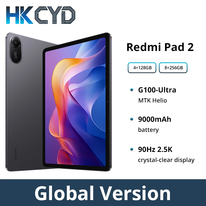 【브랜드+】샤오미 레드미 패드 2 고급형 헬리오 G100-울트라 11인치 2.5K 크리스탈 클리어 디스플레이 9000mAh 배터리 18W 고속 충전