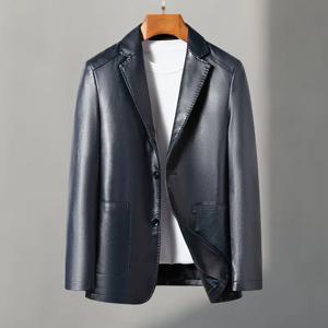 캐주얼 가죽 정장, 천연 가죽 재킷, 남성용 가죽 재킷, 양가죽, 슬림핏, 가을과 겨울용 대형 사이즈