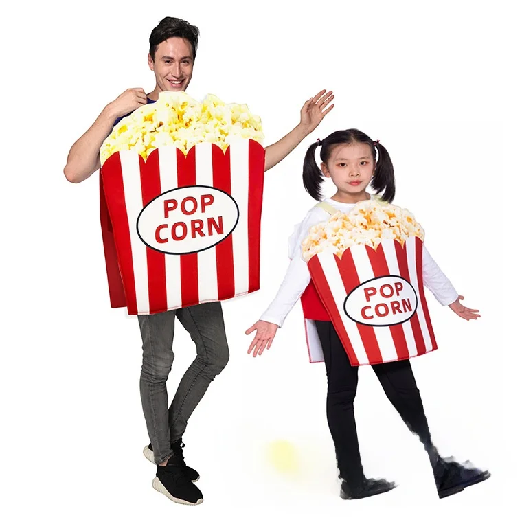 할로윈 카니발 팝콘 테마 성인 부모-자녀 의류 파티 무대 공연 의상 중국 전통 민족 의상