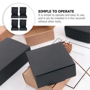 24개 블랙 종이 접이식 배송 상자 가벼운 포장 상자 세트 이사 보관 종이 패키지 블랙 케이스