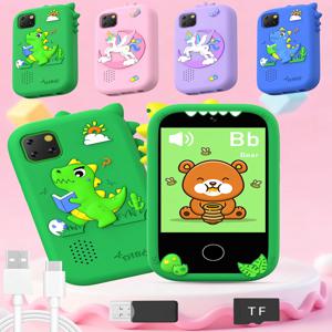 어린이 교육용 장난감 전화기, 다기능 어린이 시뮬레이션 휴대폰 2.8인치 터치스크린, 17가지 퍼즐 게임, 영어