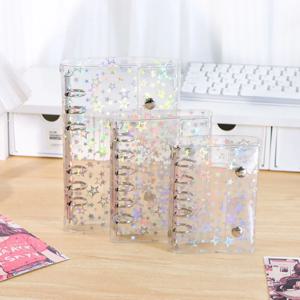 M5 A6 A7 예산 바인더 커버 투명 글리터 PVC 바인더 리필 가능 노트북 사진 앨범 플래너 폴더 정리함