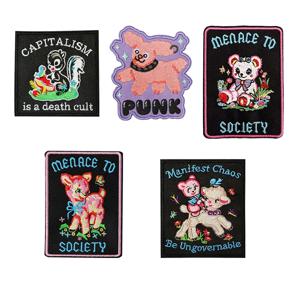 빈티지 곰 만화 자수 패치 1개, 유머러스한 인용문, 다림질 접착식 배지, DIY 선물, 옷, 모자, 가방, 재킷, 트러커 모자용