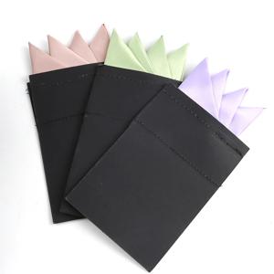 남성용 미리 접힌 단색 포켓 스퀘어 보라색 손수건 정장 결혼식 파티 비즈니스 폴리에스터 가슴 수건