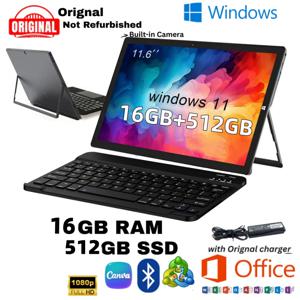 11.6인치 16GB 램 512GB 롬 PAD1162 윈도우 11 태블릿 PC 인텔 셀러론 N4100 쿼드 코어 최대 2.4GHz 64비트 x64 기반 1920 x 1080