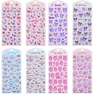 새로운 산리오 3D 입체 귀여운 스티커 헬로키티 쿠로미 멜로디 장식용 컵 책 창의적인 보상 버블 스티커