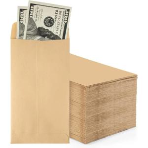 현금 봉투 돈 보관함 크래프트 종이 동전 현금 파우치 초박형 DIY 동전 보관 봉투 현금 보관 가방 50개