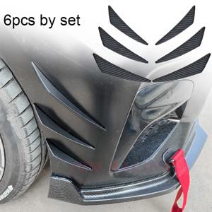 6개입 범용 고무 자동차 앞 범퍼 립 프로텍터 리어 디퓨저 블랙 카본 파이버 스포일러 스플리터 윙 보호 가드