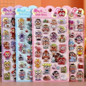 귀여운 만화 파워퍼프 걸스 3D 엠보싱 스티커 4종 세트 카와이 가방 휴대폰 노트북 보상 스티커 ボンボン ドロップシール