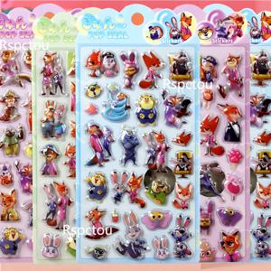 디즈니 만화 영화 Zootopia 2 3D 릴리프 스티커 DIY 노트북 전화 스크랩북 냉장고 일기 애니메이션 장식 푹신한 스티커 데칼