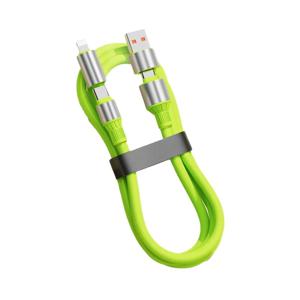 실리콘 240W 4-in-1 초고속 충전 케이블 범용 타입-C 충전기 코드 (휴대폰, 노트북용) 타입-C 충전기 코드