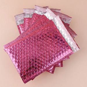 5 PCS 두꺼운 컬러 진주빛 필름 가방 홀로그램 반짝이는 보라색 포장 가방 사무용품 우편용 버블 봉투