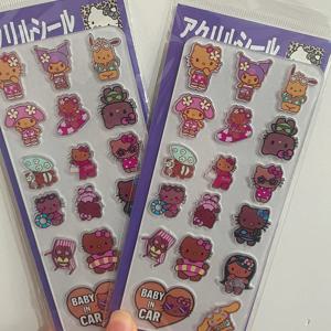 1-7Pcs 일본어 3d 아크릴 스티커 헬로 케 엠보싱 인쇄 스티커 작은 물방울 스티커 Diy 전화 케이스 스티커