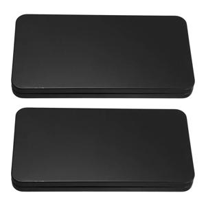 2개의 검정색 틴 캐시 박스(뚜껑 포함) - 지폐, 동전, 수표, 영수증을 위한 직사각형 금속 현금 보관함, 개인용 소형 수납함