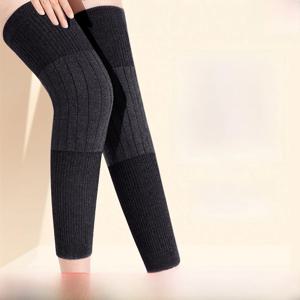 남성용 긴 튜브형 무릎 패드 보온 단열 기능 강화된 길이의 무릎 보호대 추운 날씨 노인 관절 보호 가정용
