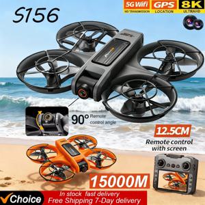 새로운 오리지널 S156 드론 8K WIFI GPS 전문가용 HD 항공 촬영 원격 조종 항공기 HD 듀얼 카메라 쿼드콥터 소년 장난감