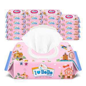 아이러브베베 아이러브베베아기물티슈 핑크100매캡형X20팩