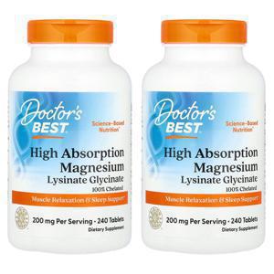 [해외]닥터스베스트 (아이허브) 2개X 고흡수 마그네슘 200mg(1정당 100mg) 240정 해외직구